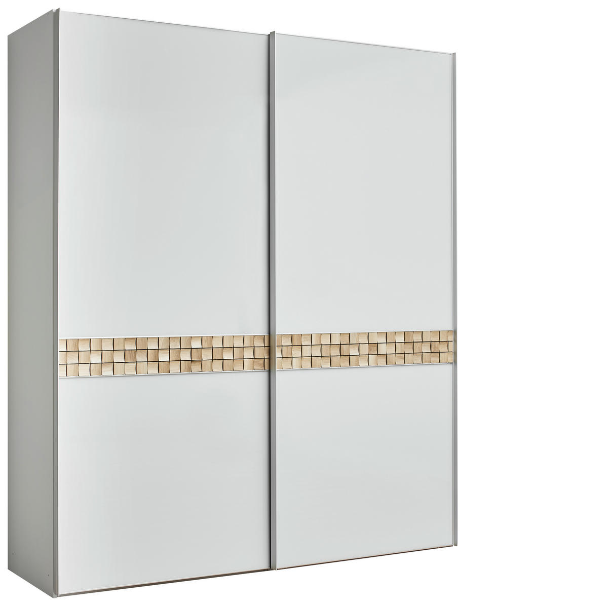 SCHWEBETÜRENSCHRANK in Grau, Eichefarben  - Eichefarben/Alufarben, Design, Glas/Holz (200/240/68cm) - Dieter Knoll
