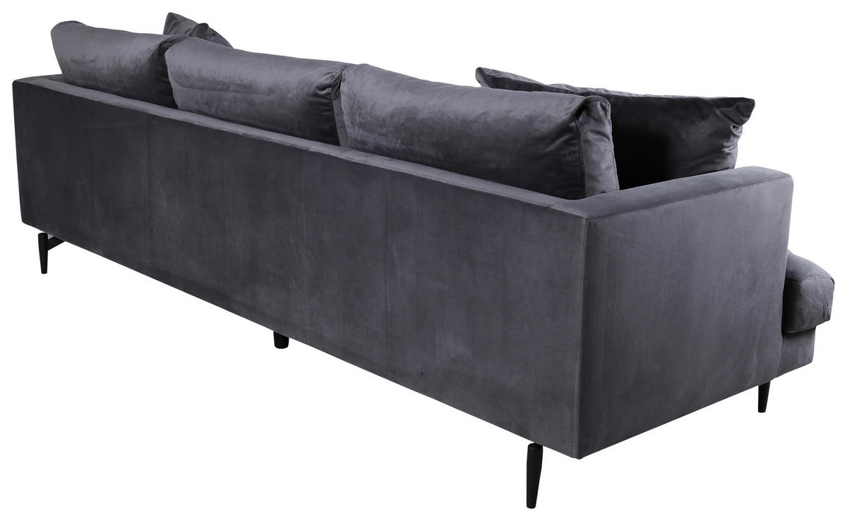 3-SITZER-SOFA in Schwarz, Dunkelgrau  - Dunkelgrau/Schwarz, Design, Kunststoff/Textil (260/86/88cm) - Livetastic