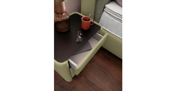 BOXSPRINGBETT 180/200 cm  in Hellgrün, Greige  - Greige/Schwarz, Design, Textil/Metall (180/200cm) - Johann Jakob