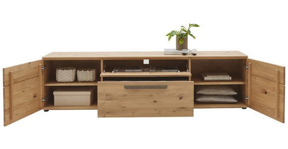 LOWBOARD Wildeiche  211,9/55,8/45,2 cm  - Wildeiche/Schwarz, Natur, Holz/Kunststoff (211,9/55,8/45,2cm) - Valnatura