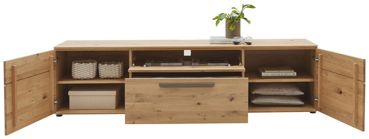 LOWBOARD Wildeiche  211,9/55,8/45,2 cm  - Wildeiche/Schwarz, Natur, Holz/Kunststoff (211,9/55,8/45,2cm) - Valnatura