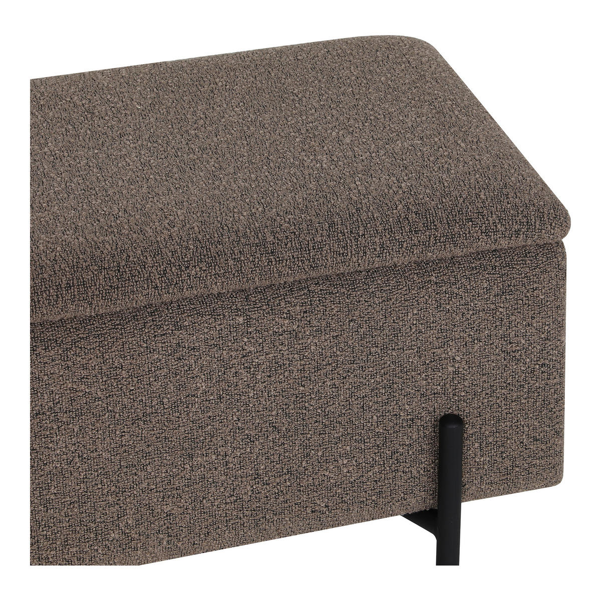 TRUHENBANK 95/43/36,5 cm Bouclé Braun Metall  - Schwarz/Braun, Design, Textil/Metall (95/43/36,5cm) - MID.YOU