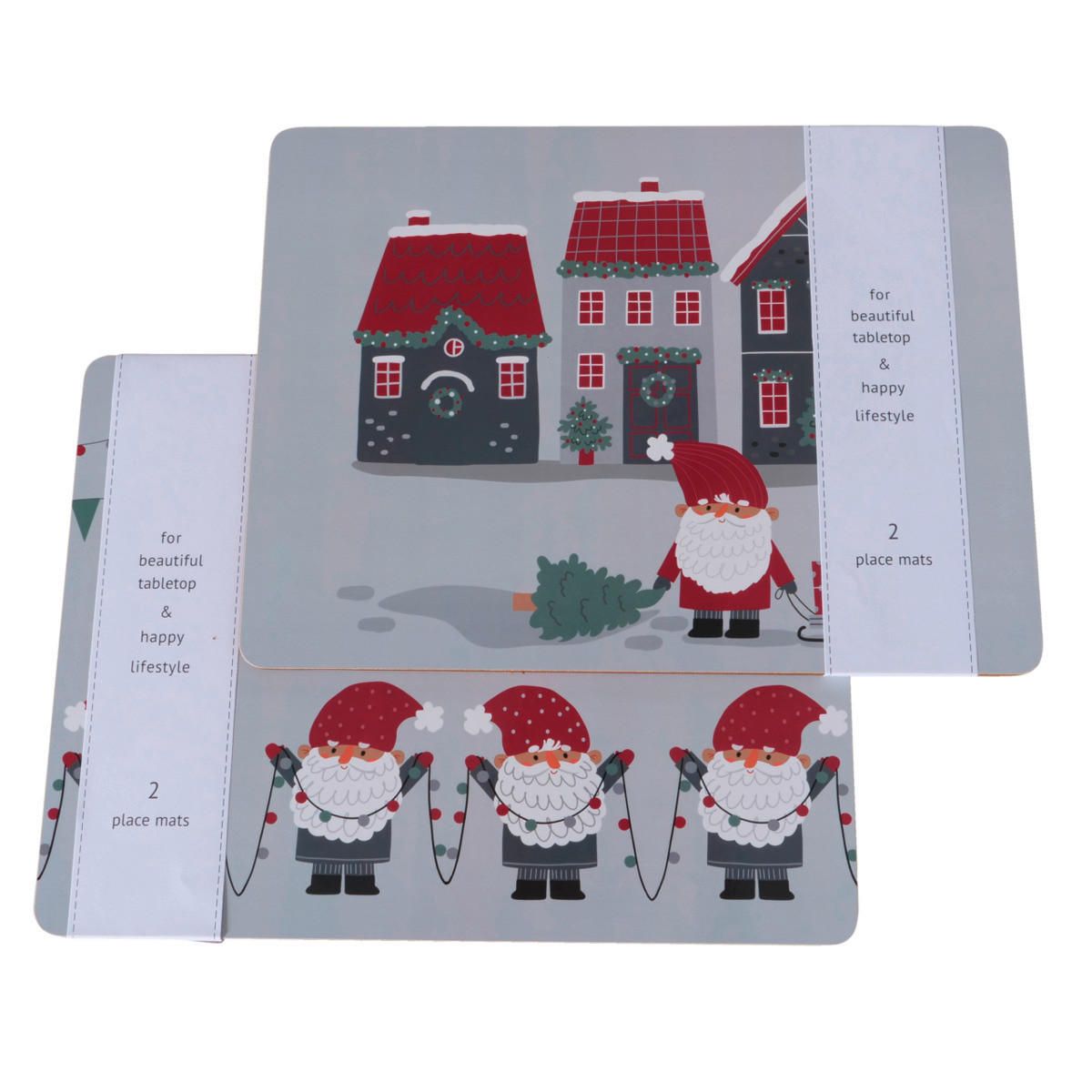 PROSTÍRÁNÍ, 40/30 cm - šedá/červená, Trend, dřevo (40/30cm)