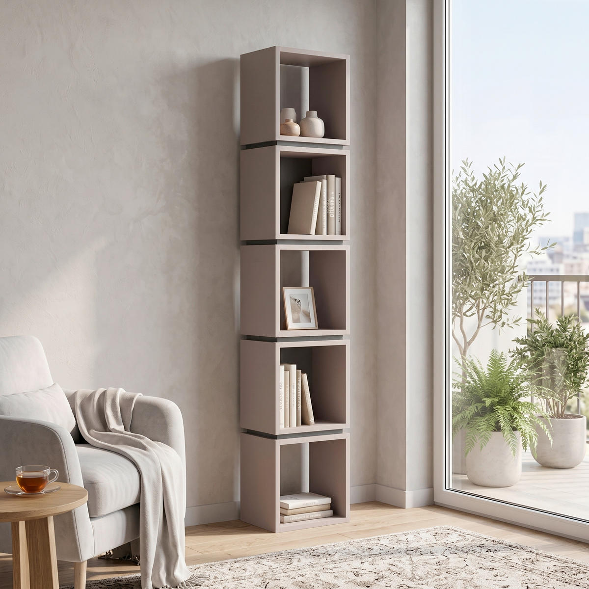 REGAL  32/167/22 cm Beige  - Beige, Design, Holzwerkstoff (32/167/22cm) - Livetastic