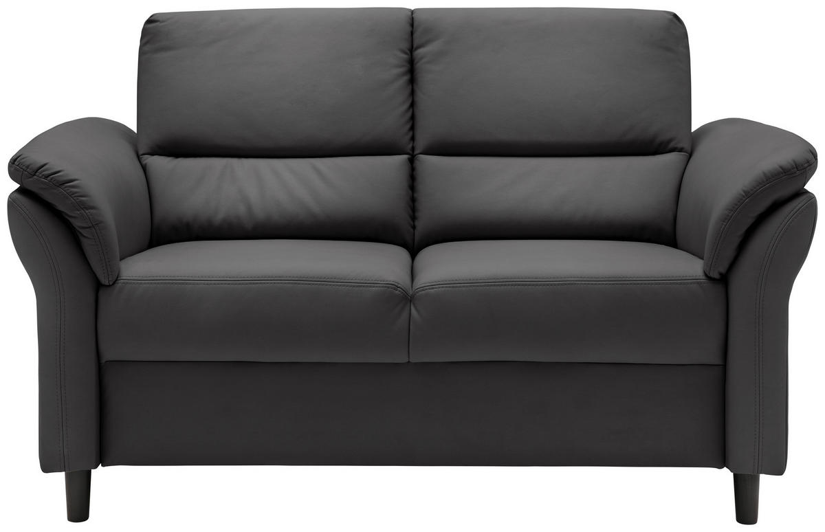 2-SITZER-SOFA in Lederlook Schwarz  - Schwarz, Modern, Holz/Textil (147/90/89cm) - Livetastic