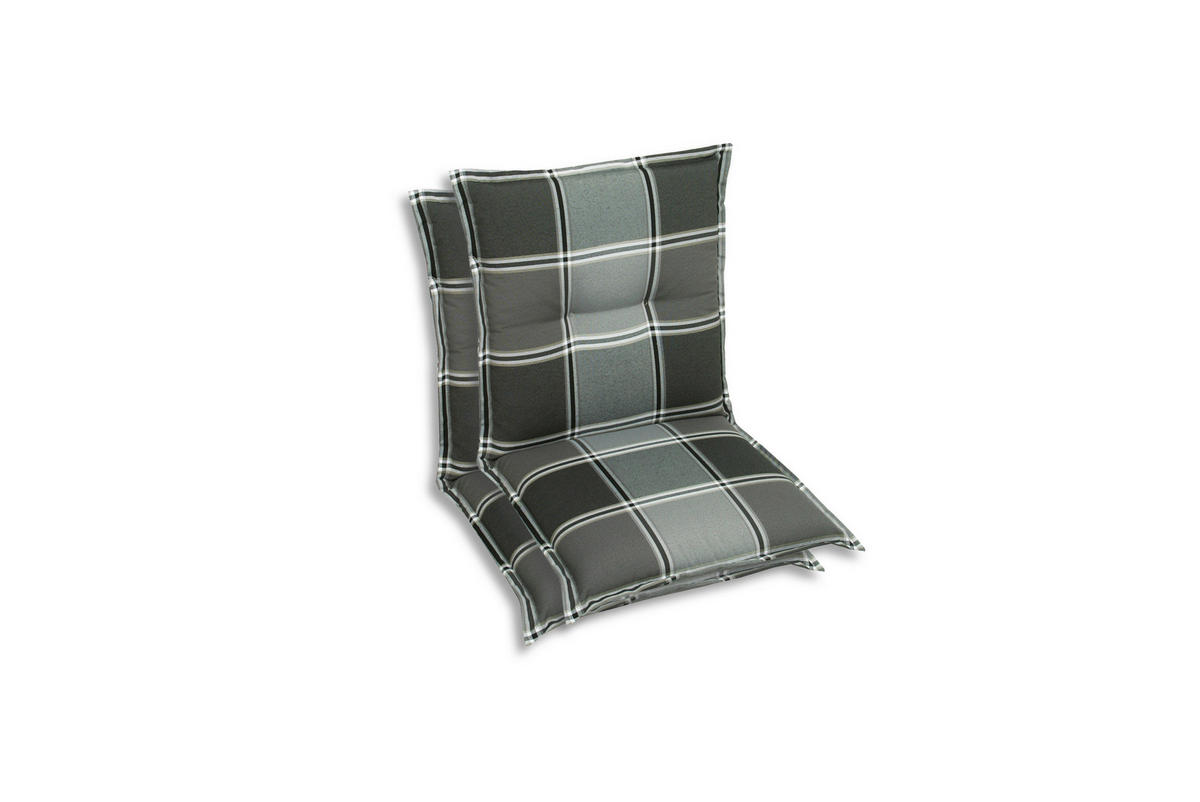 SESSELAUFLAGENSET in Grau Karo  - Grau, Basics, Textil (50/9/100cm)
