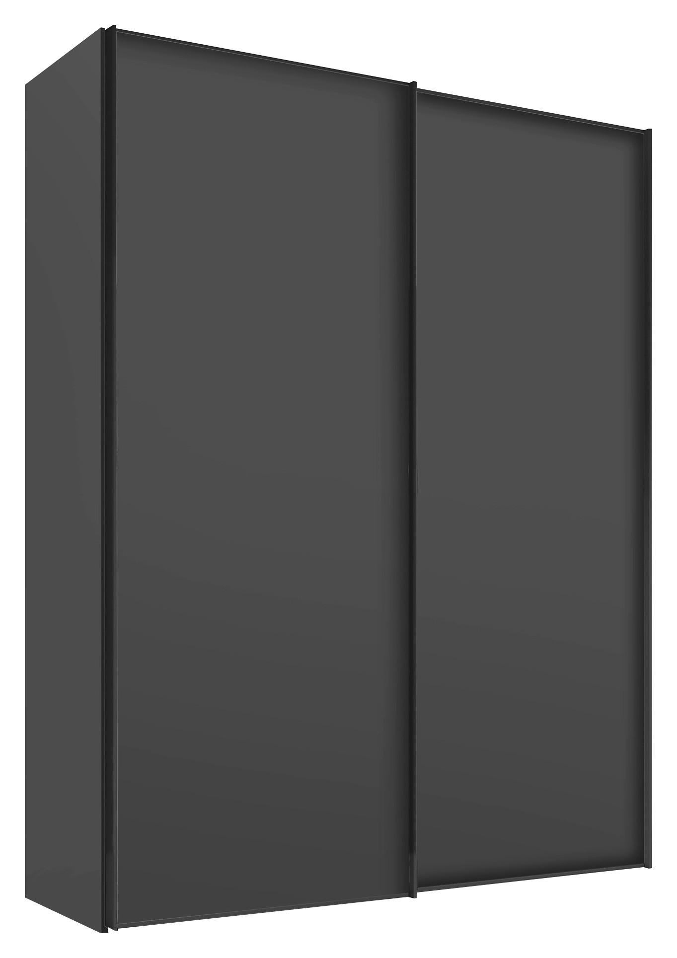SCHWEBETÜRENSCHRANK in Anthrazit  - Anthrazit/Graphitfarben, Design, Holzwerkstoff/Metall (188/222/68cm) - Moderano