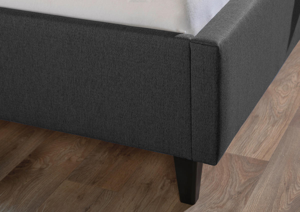 POLSTERBETT 180/200 cm,  in Anthrazit,  - Anthrazit/Schwarz, MODERN, Holz/Textil (180/200cm) - Livetastic