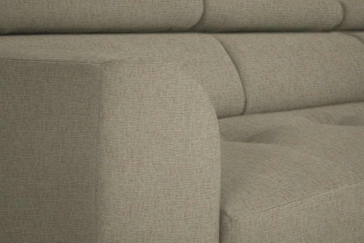 ECKSOFA in Chenille Beige  280/205 cm  - Beige/Schwarz, Design, Textil/Metall (280/205cm) - Xora