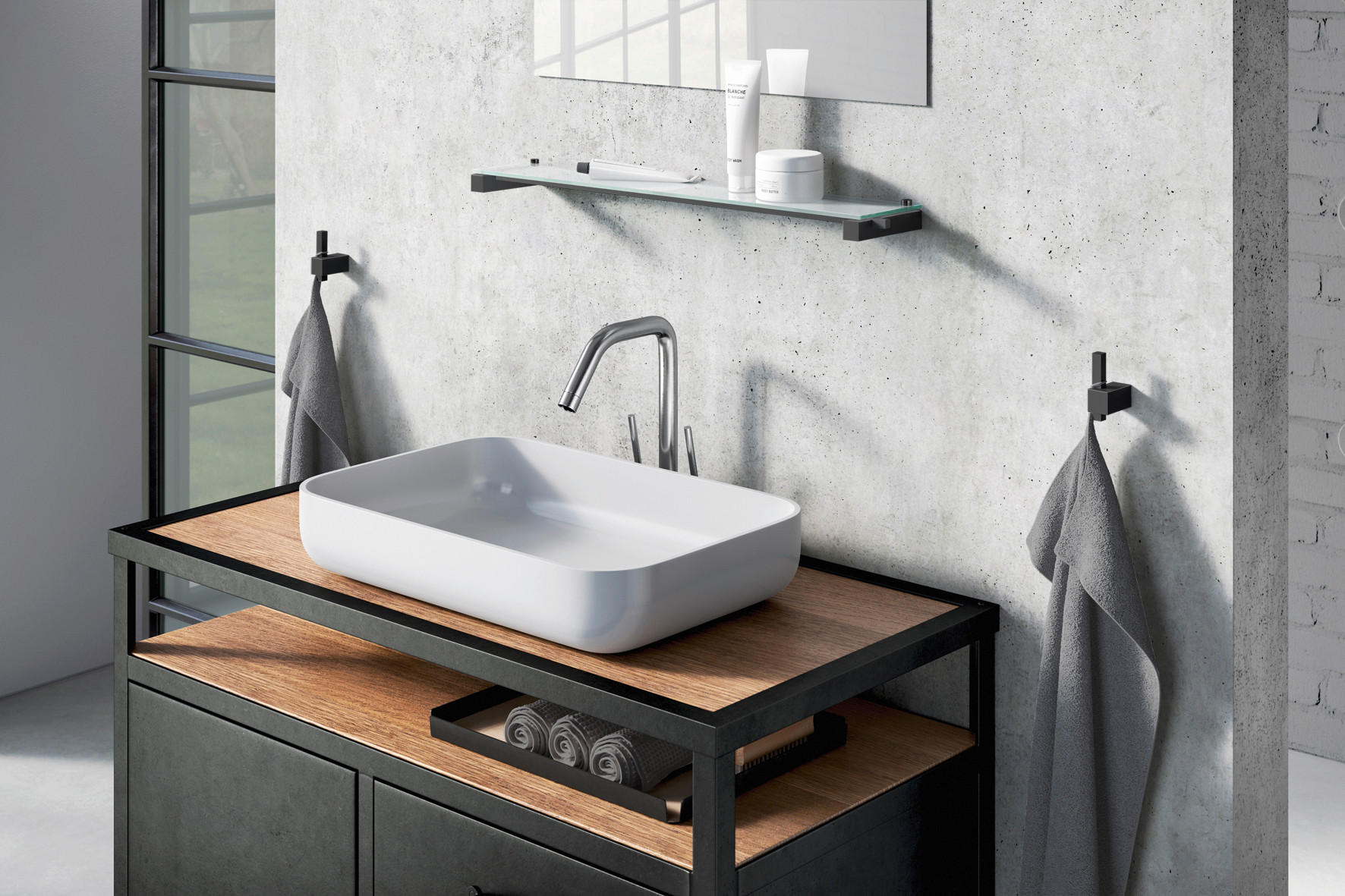 HANDTUCHHAKEN - Schwarz, Basics, Metall (2,3/6,5/4,5cm) - Zack