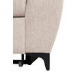 ECKSOFA Creme Velours Bettkasten, Schlaffunktion, Rücken echt, Kopfteilverstellung, Liegefläche im Originalstoff  - Creme/Schwarz, KONVENTIONELL, Textil/Metall (217/255cm) - Carryhome