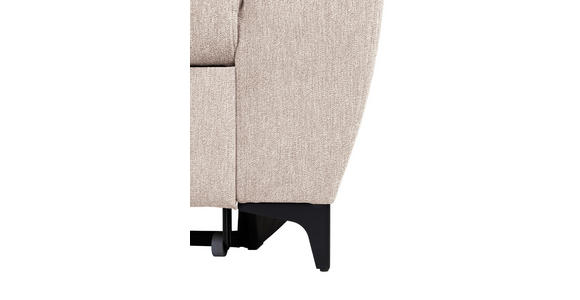 ECKSOFA Creme Velours Bettkasten, Schlaffunktion, Rücken echt, Kopfteilverstellung, Liegefläche im Originalstoff  - Creme/Schwarz, KONVENTIONELL, Textil/Metall (217/255cm) - Carryhome