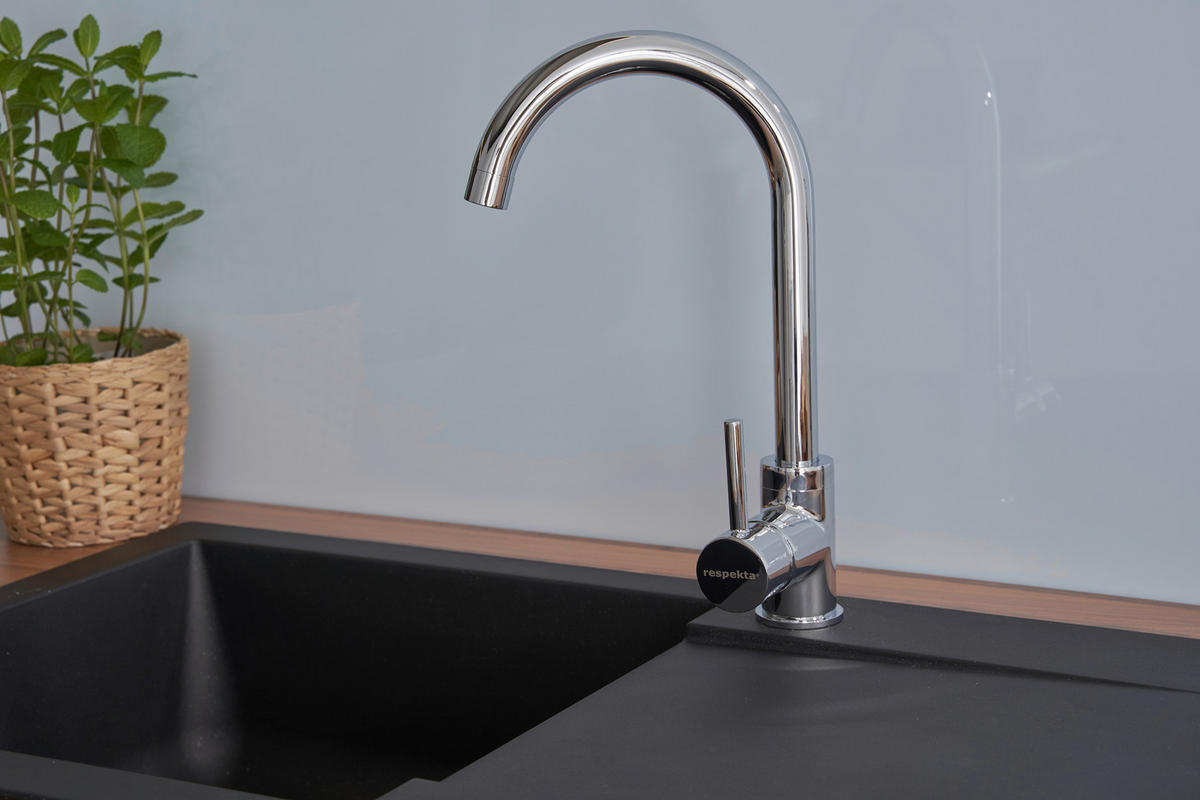 SPÜLE 1712DENVER78X44S  - Schwarz, Trend, Glas/Kunststoff (78/17/43,5cm) - Respekta