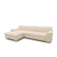 ECKSOFA NIKA Creme Webstoff  - Silberfarben/Creme, Basics, Holz/Textil (277/156cm) - MID.YOU