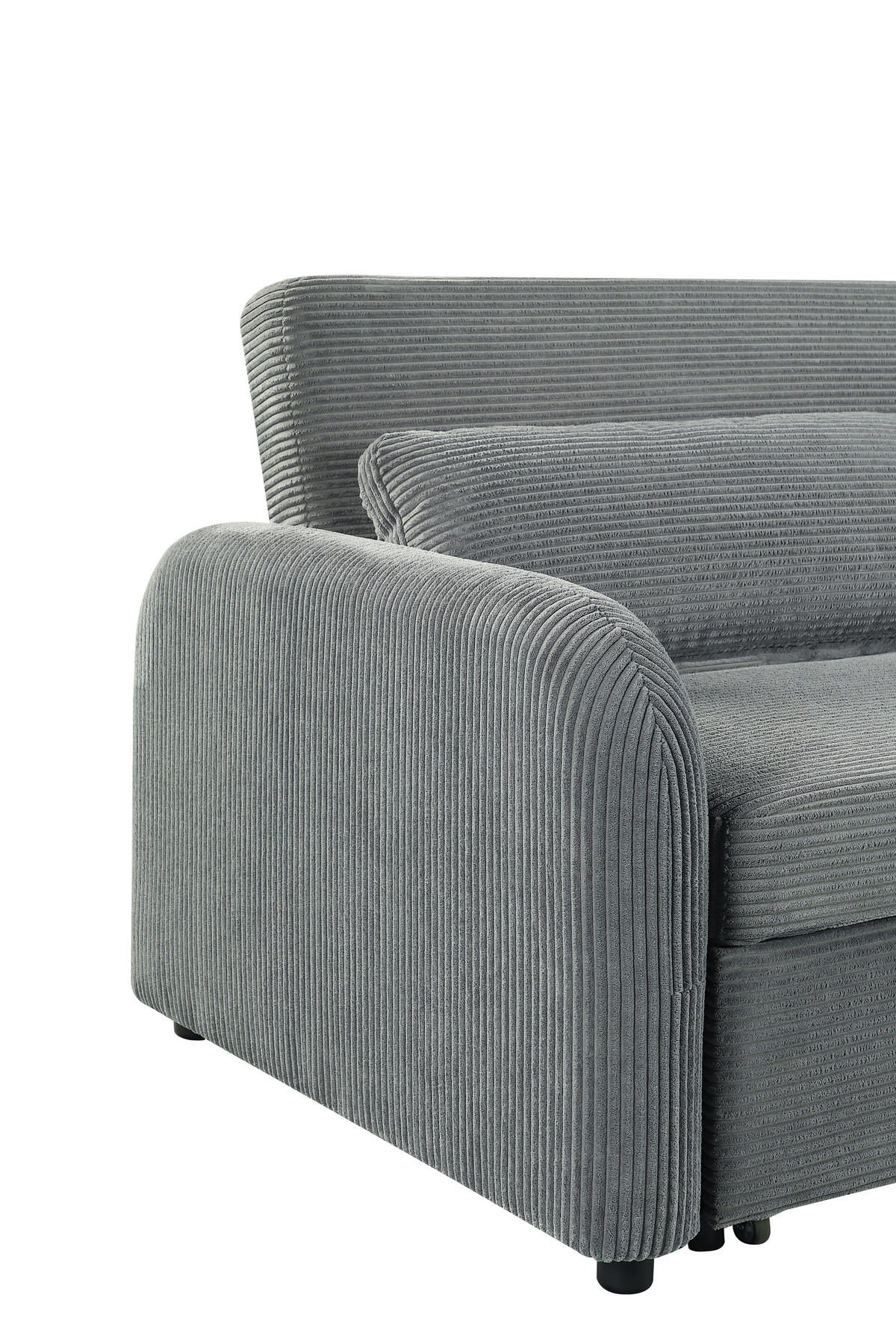 SCHLAFSOFA Cord Dunkelgrau  - Dunkelgrau/Schwarz, Design, Kunststoff/Textil (193/86/90cm) - MID.YOU
