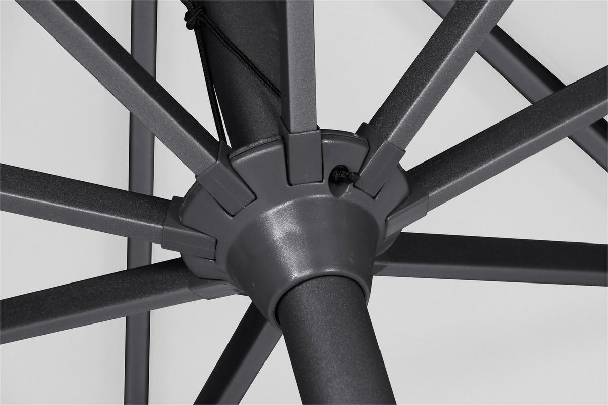 SONNENSCHIRM  300/300 cm  - Anthrazit/Grau, KONVENTIONELL, Textil/Metall (300/300cm) - Siena Garden