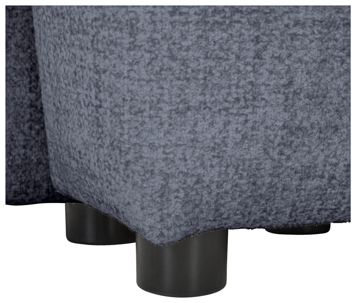 ECKSOFA in Mikrofaser Blau  - Blau/Schwarz, KONVENTIONELL, Kunststoff/Textil (295/169cm) - Carryhome