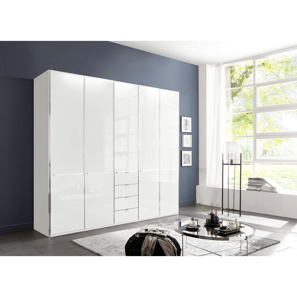 Thumbnail - Novel Kleiderschrank, Weiß, Metall, 6 Fächer, 4 Schubladen, 250x216x58 cm, ISO 9001, Typenauswahl, umfangreiches Zubehör...