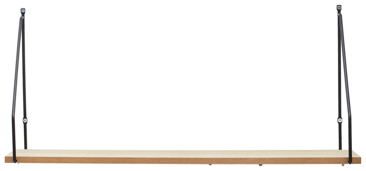 WANDREGAL  - Schwarz/Naturfarben, Trend, Holzwerkstoff/Metall (65/28,5/20cm) - Landscape