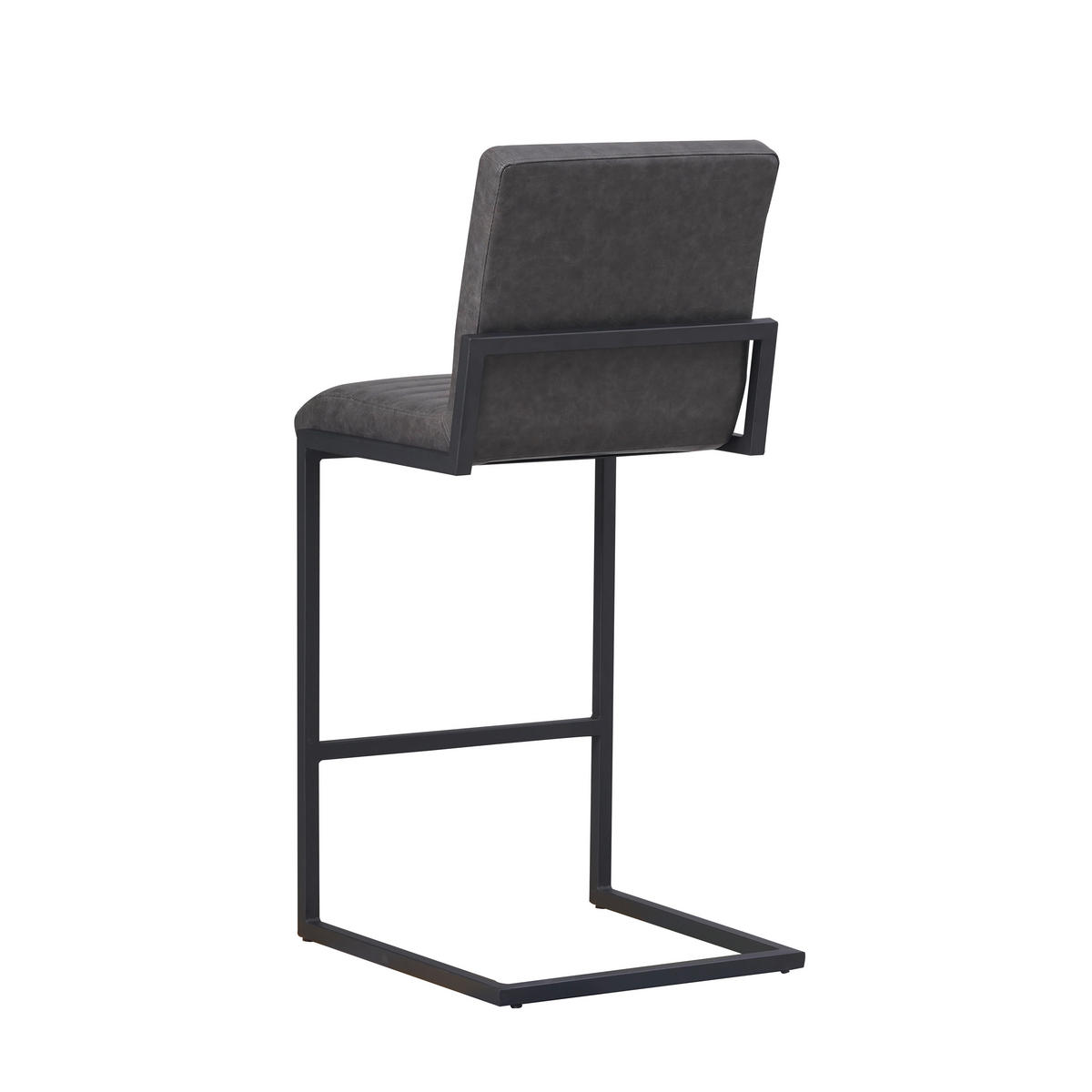 BARHOCKER-SET Lederlook Anthrazit  - Anthrazit/Schwarz, MODERN, Textil/Metall (54/100/58cm) - MID.YOU