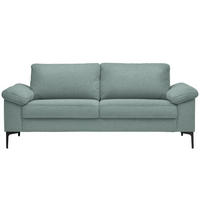 2,5-SITZER in Flachgewebe Blaugrau  - Blaugrau/Schwarz, Design, Textil/Metall (206/86/97cm) - Pure Home Lifestyle