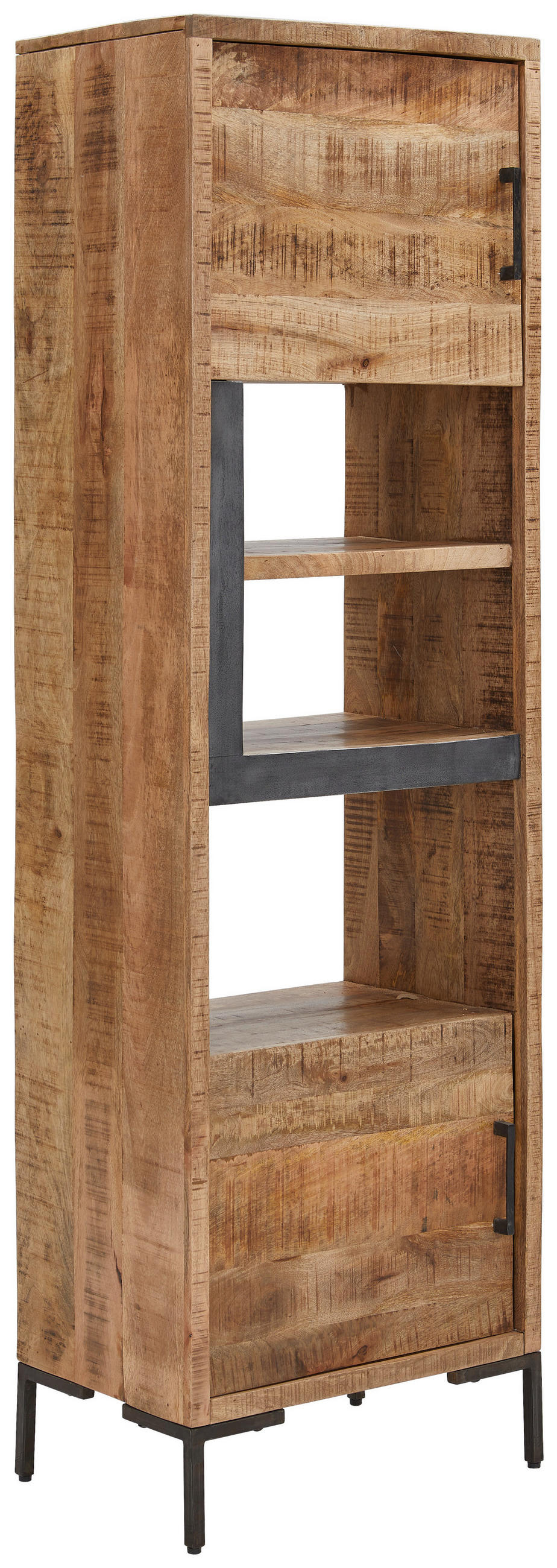 REGAL  58/192/40 cm Anthrazit, Naturfarben  - Anthrazit/Naturfarben, Natur, Holz/Metall (58/192/40cm) - MID.YOU