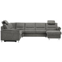 SOFFA i mikrofiber ljusgrå  - aluminiumfärg/ljusgrå, Klassisk, metall/textil (262/335/173cm) - Beldomo System