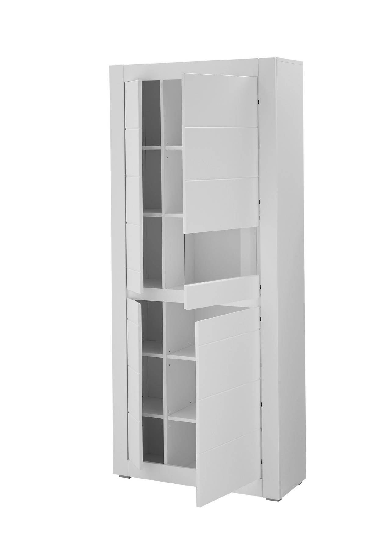 VITRINE  in Weiß, Eichefarben - Eichefarben/Weiß, Design, Holzwerkstoff (85/198/35cm) - MID.YOU
