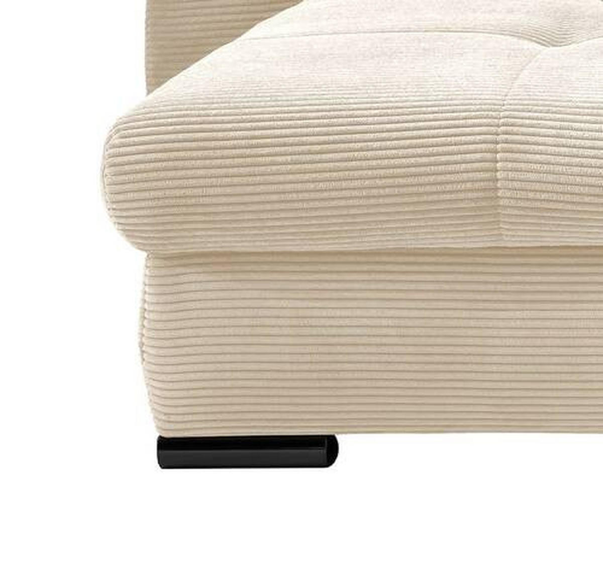 ECKSOFA in Cord Beige  - Beige/Schwarz, Modern, Holz/Textil (188/302cm) - MID.YOU