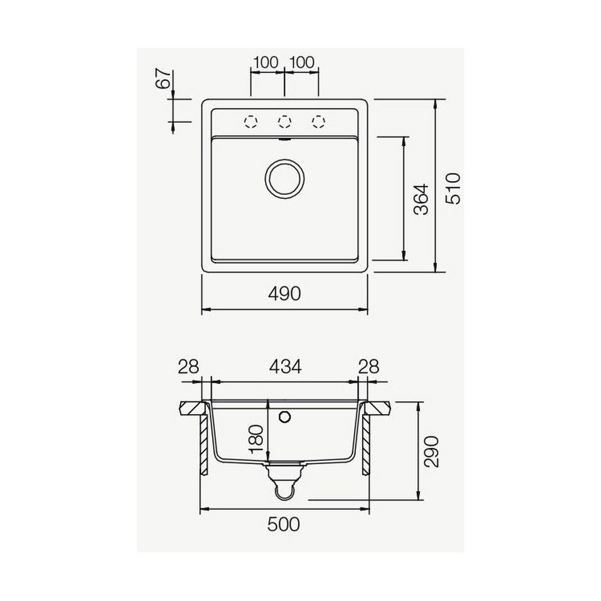 SUDOPER   49/51/18 cm         - crna, Design, kamen (49/51/18cm)
