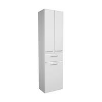 MAGASSZEKRÉNY 50/185,5/33 cm  - króm/magasfényű fehér, Konventionell, faalapú anyag/Üveg (50/185,5/33cm) - Xora
