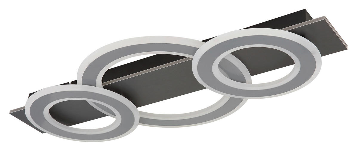 LED-DECKENLEUCHTE    73/35/7 cm  - Anthrazit/Opal, Design, Kunststoff/Metall (73/35/7cm) - Globo