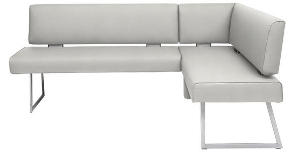 ECKBANK  in Edelstahlfarben, Hellgrau  - Edelstahlfarben/Hellgrau, Design, Textil/Metall (173/160/0cm) - Dieter Knoll