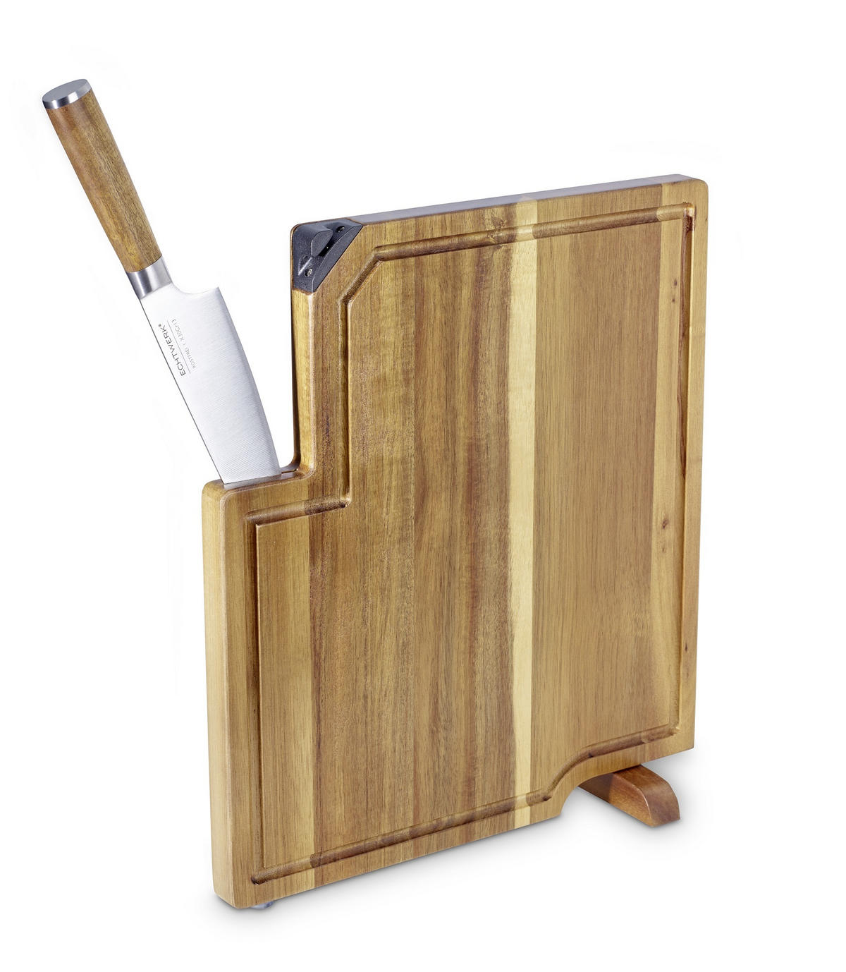 MESSERBLOCK 2-teilig  - Braun, Trend, Holz/Metall (35,8/41,5/3,5cm) - Echtwerk