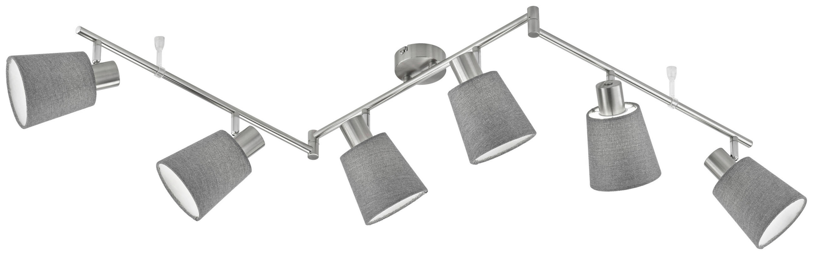 TAKLAMPA Jeff  - grå, Design, textil (11/145cm) - Fischer & Honsel