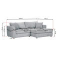 ECKSOFA  in Cord Hellgrau  234/170 cm  - Hellgrau/Schwarz, KONVENTIONELL, Kunststoff/Textil (234/170cm) - Carryhome