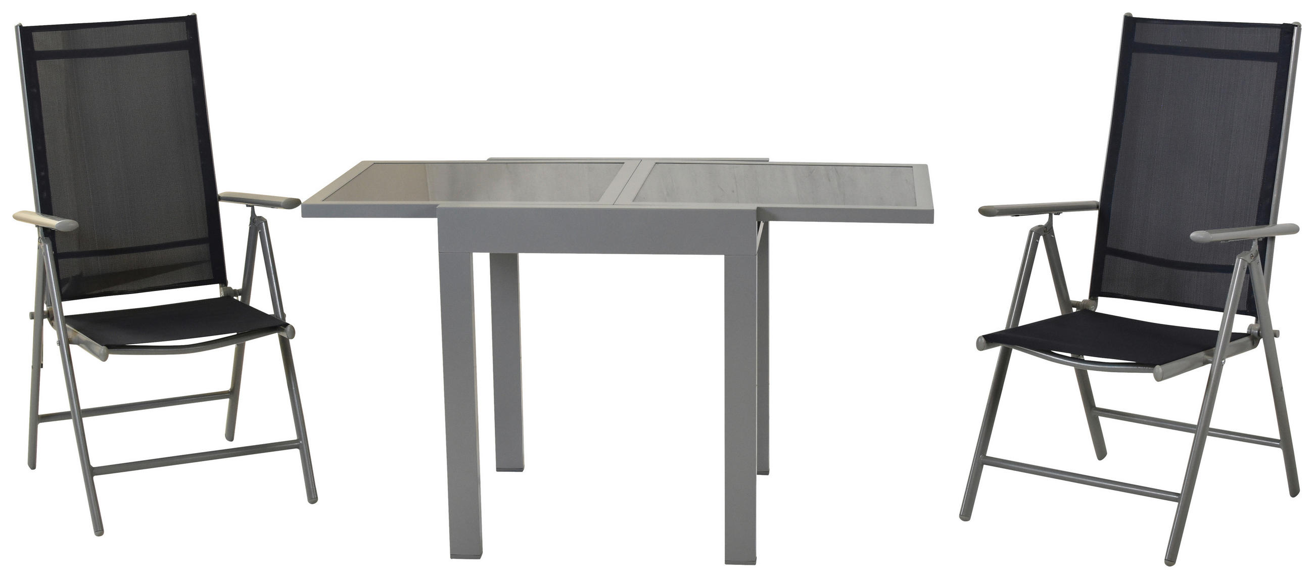 GARTENSET Aluminium  - Blau/Silberfarben, MODERN, Textil/Metall - Gardenson