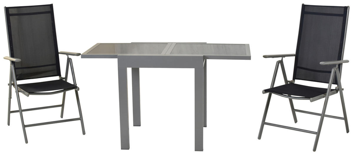 GARTENSET Aluminium  - Blau/Silberfarben, MODERN, Textil/Metall - Gardenson