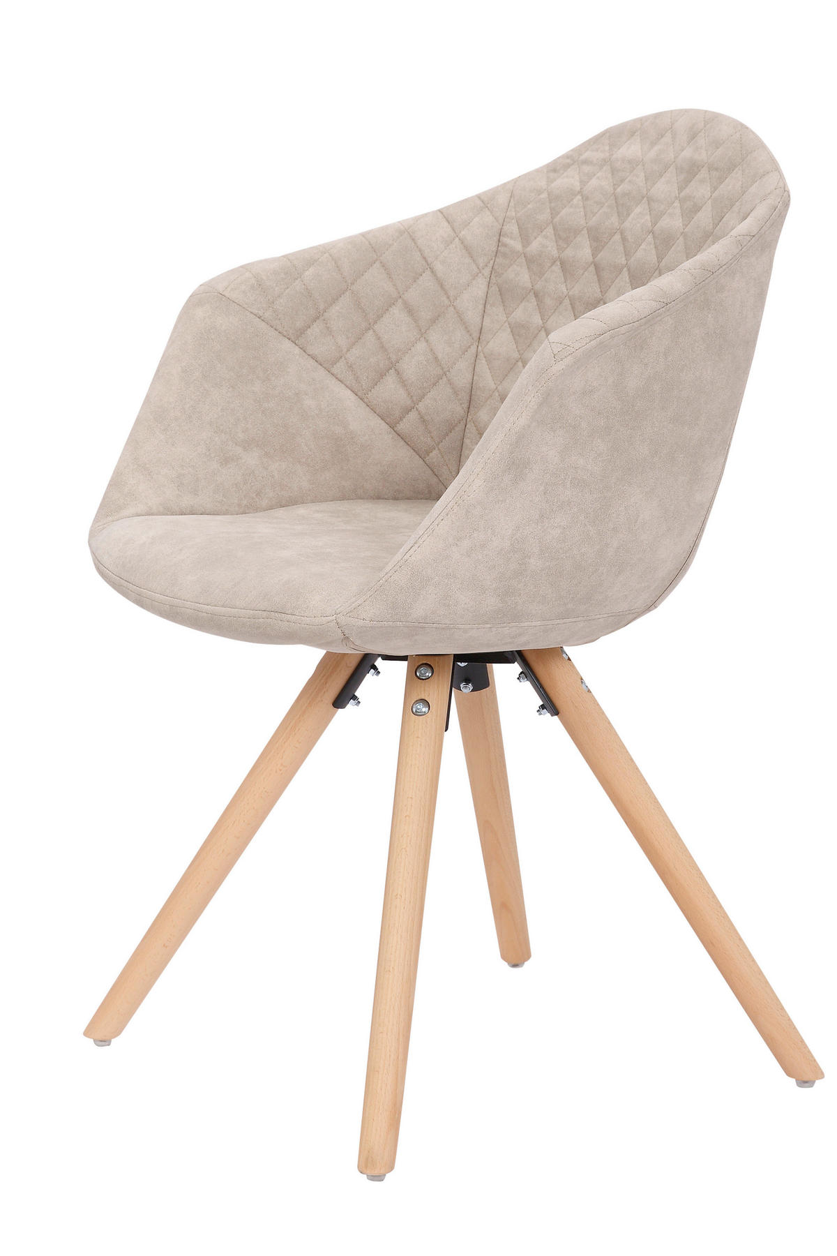 STUHL-SET 2 Stück  in Holz, Kunststoff  - Creme/Weiß, MODERN, Holz/Kunststoff (59/82/55cm) - Kayoom