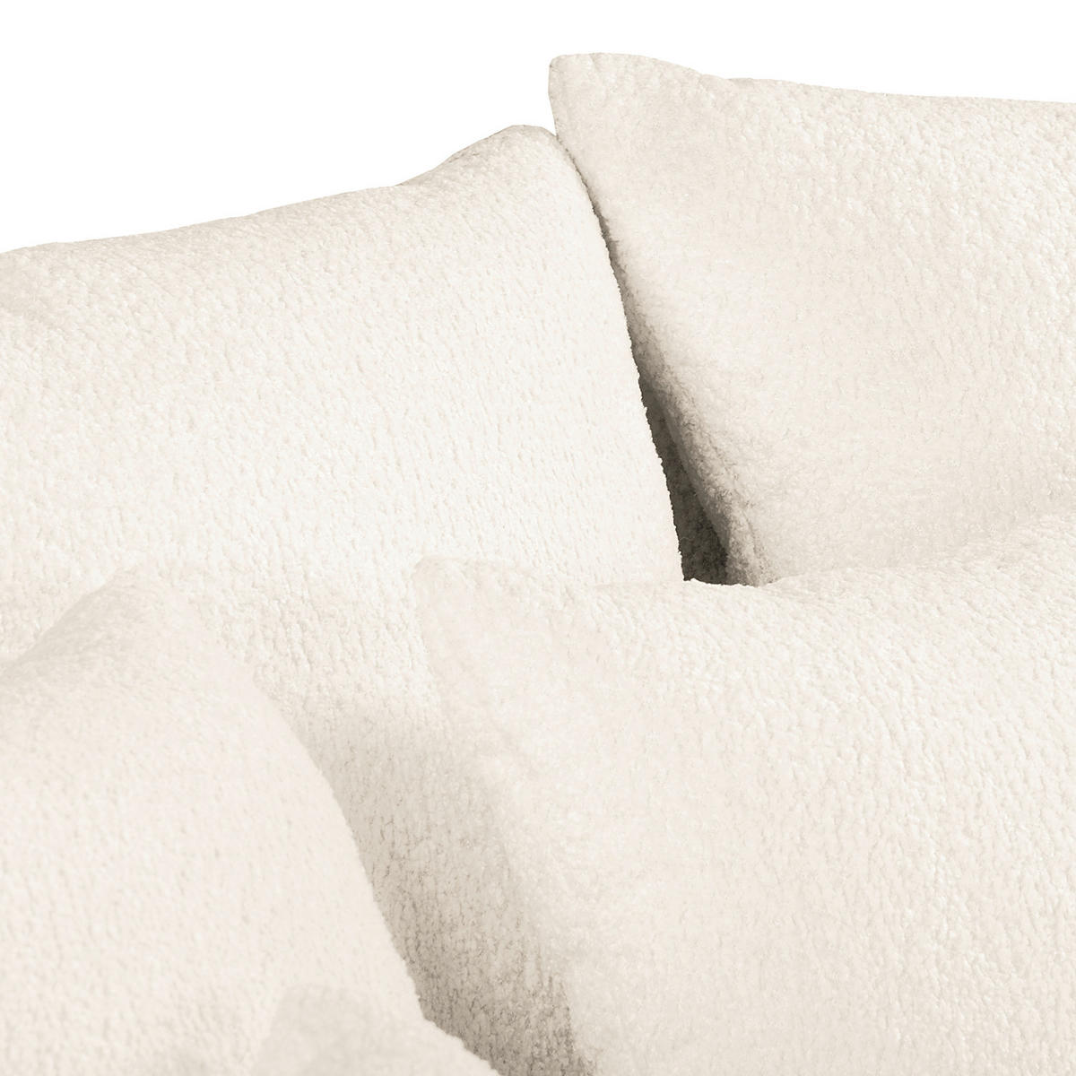 ECKSOFA Chenille Creme  - Creme/Schwarz, Design, Kunststoff/Textil (243/284cm) - P & B