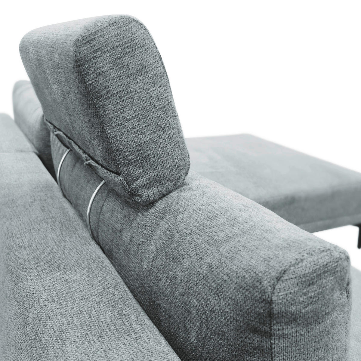 ECKSOFA Grau Webstoff  - Schwarz/Grau, Design, Textil/Metall (260/192cm) - MID.YOU
