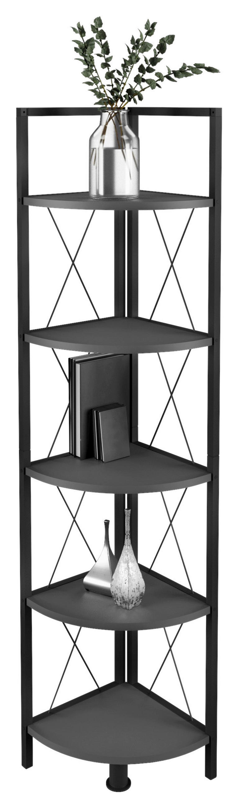 HÖRNHYLLA i 34/160/34 cm antracit, svart  - svart/antracit, Design, metall/trämaterial (34/160/34cm) - MID.YOU