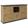 SIDEBOARD  in 160/89,3/43 cm  - Dunkelgrau/Schwarz, Basics, Holzwerkstoff/Metall (160/89,3/43cm) - Hom`in