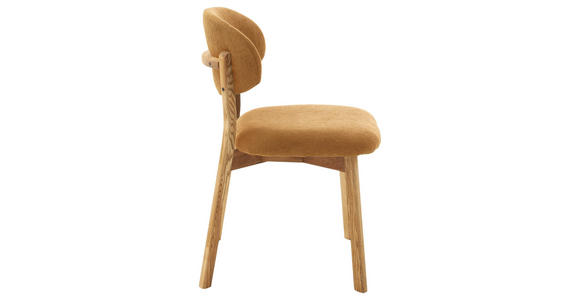STUHL in Holz, Textil Currygelb, Wildeiche  - Currygelb/Wildeiche, KONVENTIONELL, Holz/Textil (50/82/57cm) - Venda