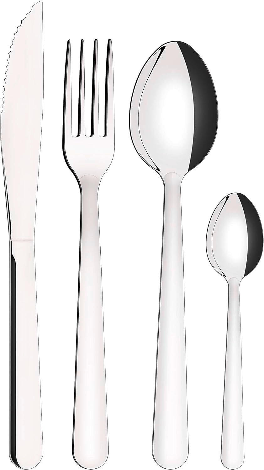 SET PRIBORA ZA JELO 24-dijelni - srebrne boje, Basics, metal (26/19,5/4,2cm)