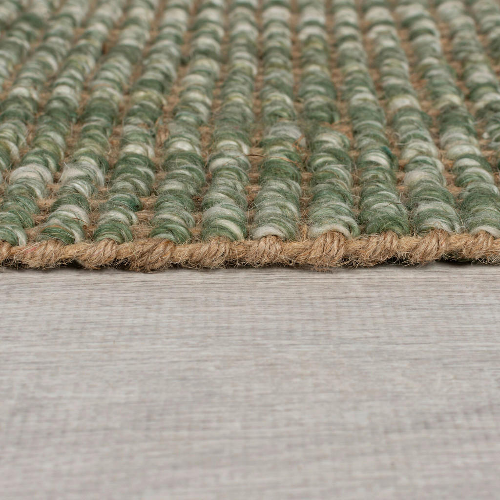 Thumbnail - Xora Handwebteppich Mottle, Grün, Textil, Streifen, rechteckig, 80x150 cm, Reach, AZO-frei, Handmade in India, für Fußbo...