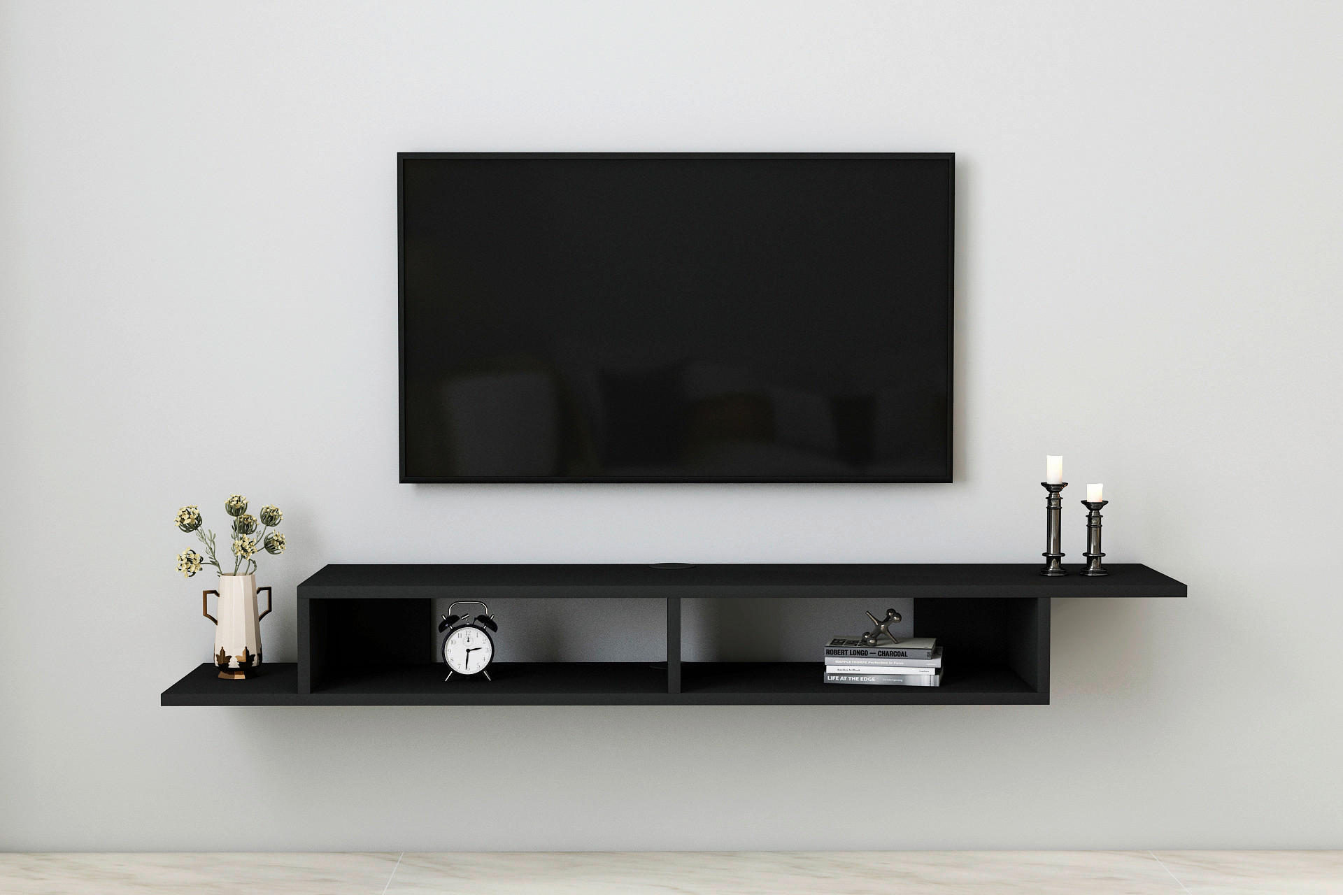 WANDBOARD in 149/16,4/29,6 cm Schwarz  - Schwarz, Design, Holzwerkstoff (149/16,4/29,6cm) - Livetastic