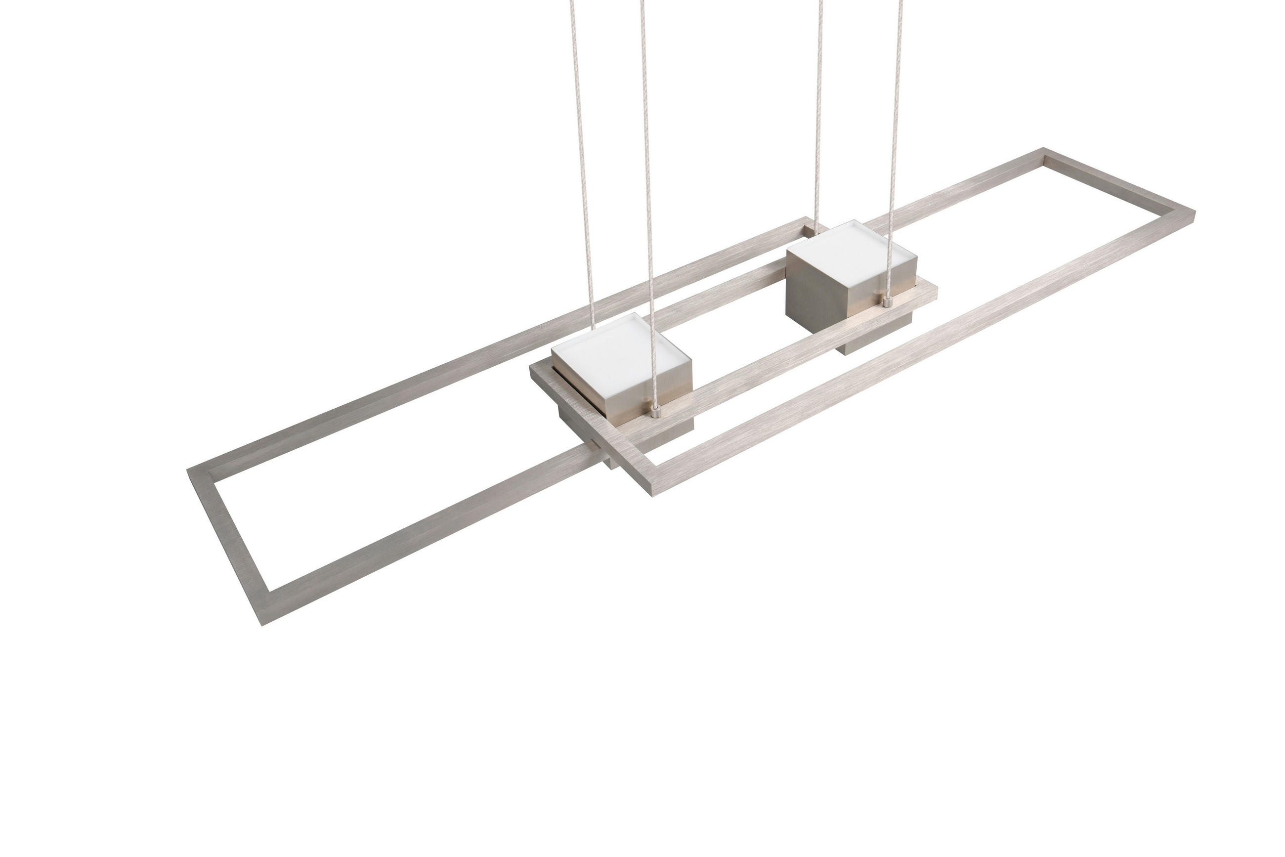 LED-HÄNGELEUCHTE Albany 100/28/150 cm   - Alufarben/Nickelfarben, Design, Metall (100/28/150cm) - Trio Leuchten