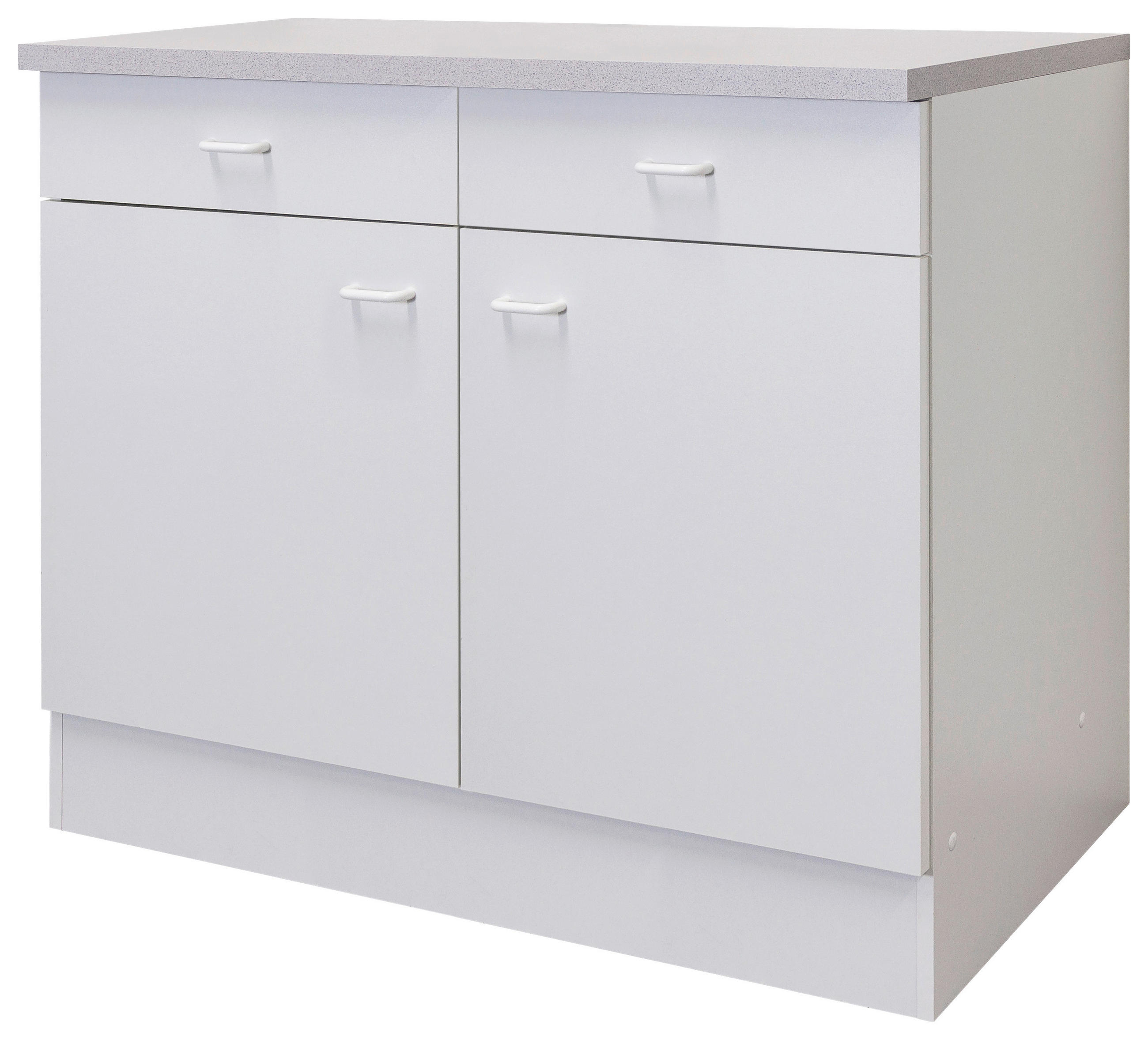 KÜCHENUNTERSCHRANK 100/85/50 cm in Weiß - Hellgrau/Weiß, KONVENTIONELL, Holzwerkstoff/Kunststoff (100/85/50cm) - FlexWell