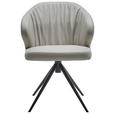 STUHL Echtleder Cappuccino  - Schwarz/Cappuccino, Design, Leder/Metall (61/84/61cm) - Dieter Knoll